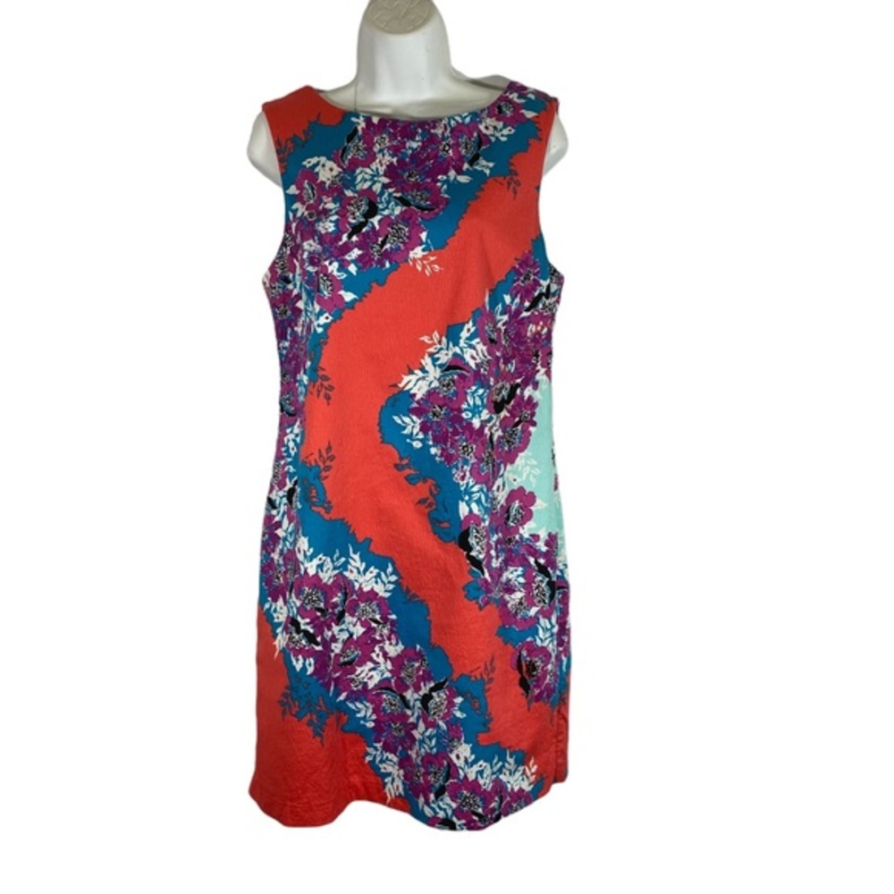 Plenty By Tracy Reese Dress Sheath‎ Pink Blue Floral Print Sleeveless Size 10